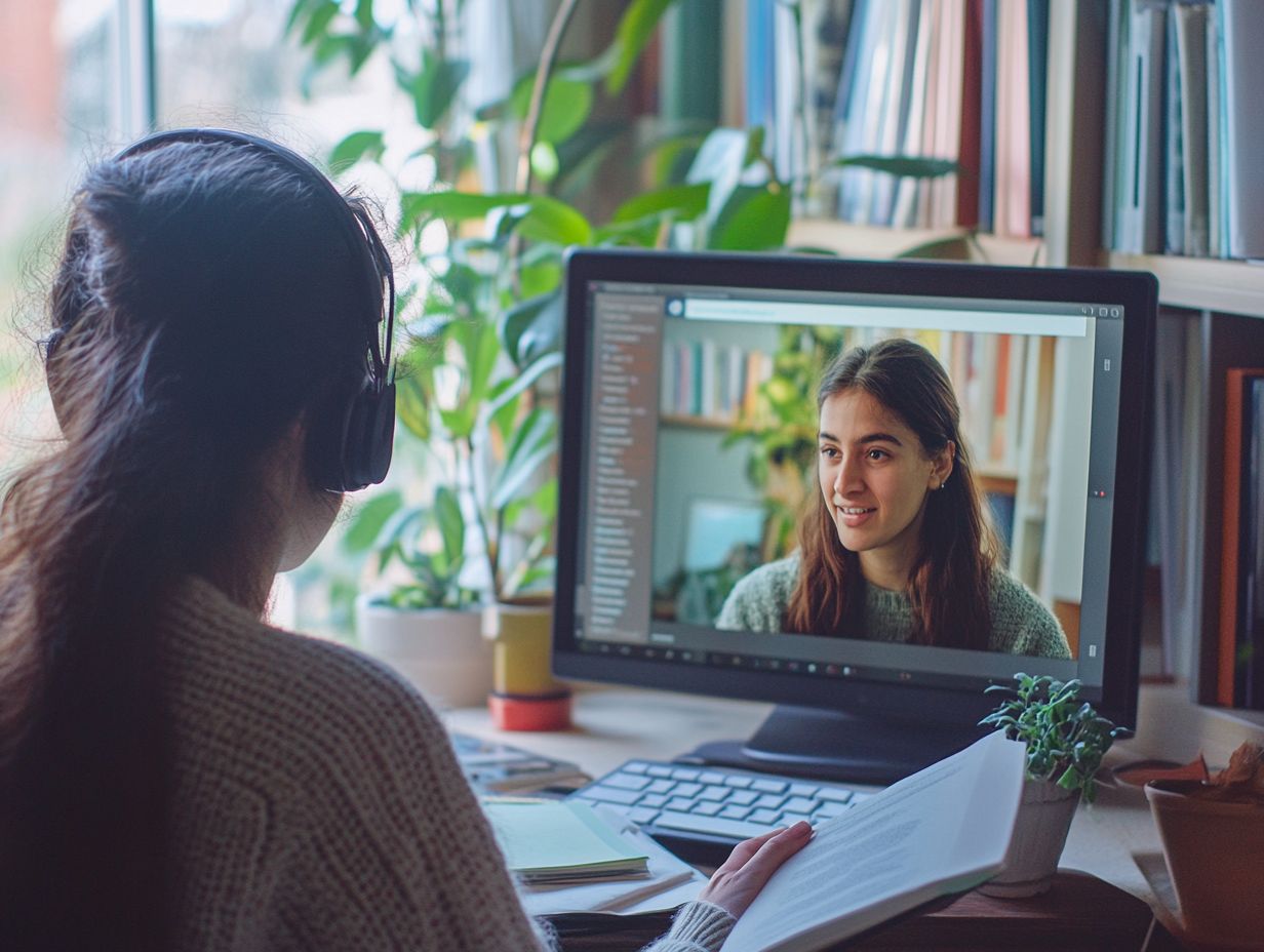 A student engaging with course materials during online learning