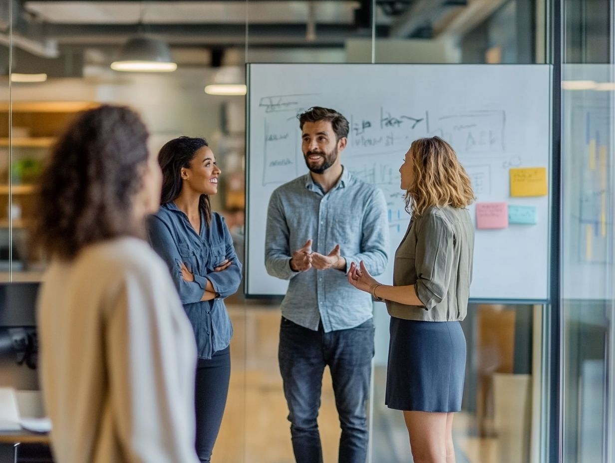 A person practicing their elevator pitch in a networking event