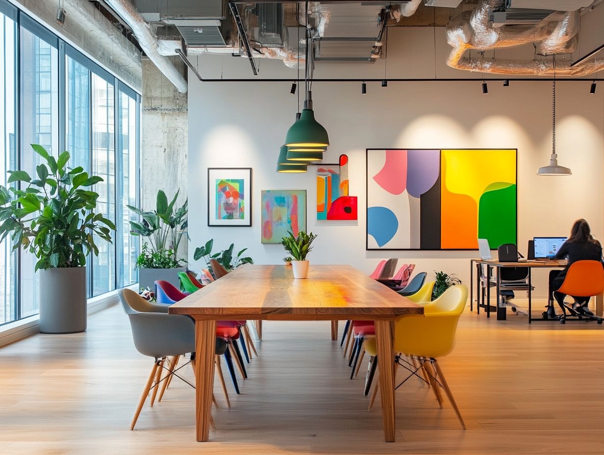 A vibrant office designed for creativity and collaboration.