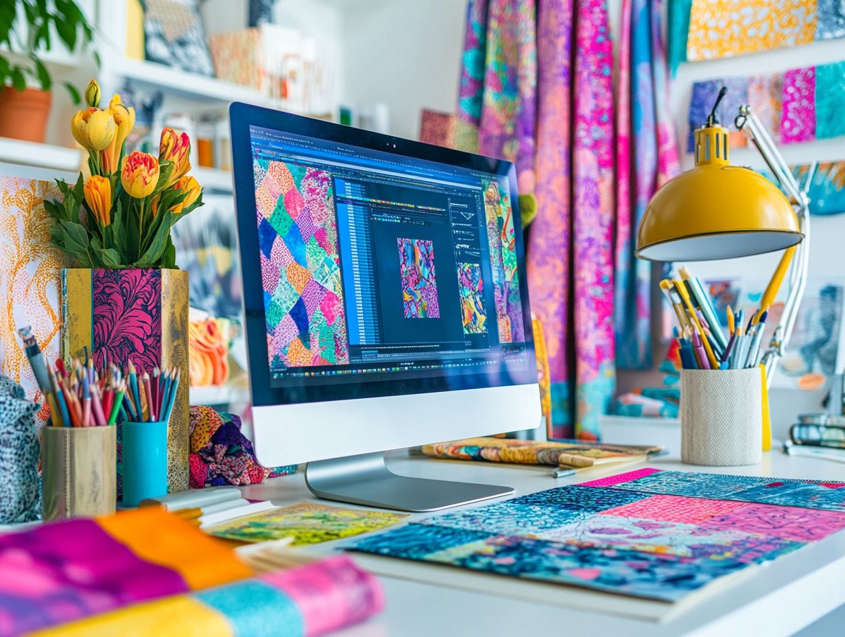 Visual representation of various online textile design courses