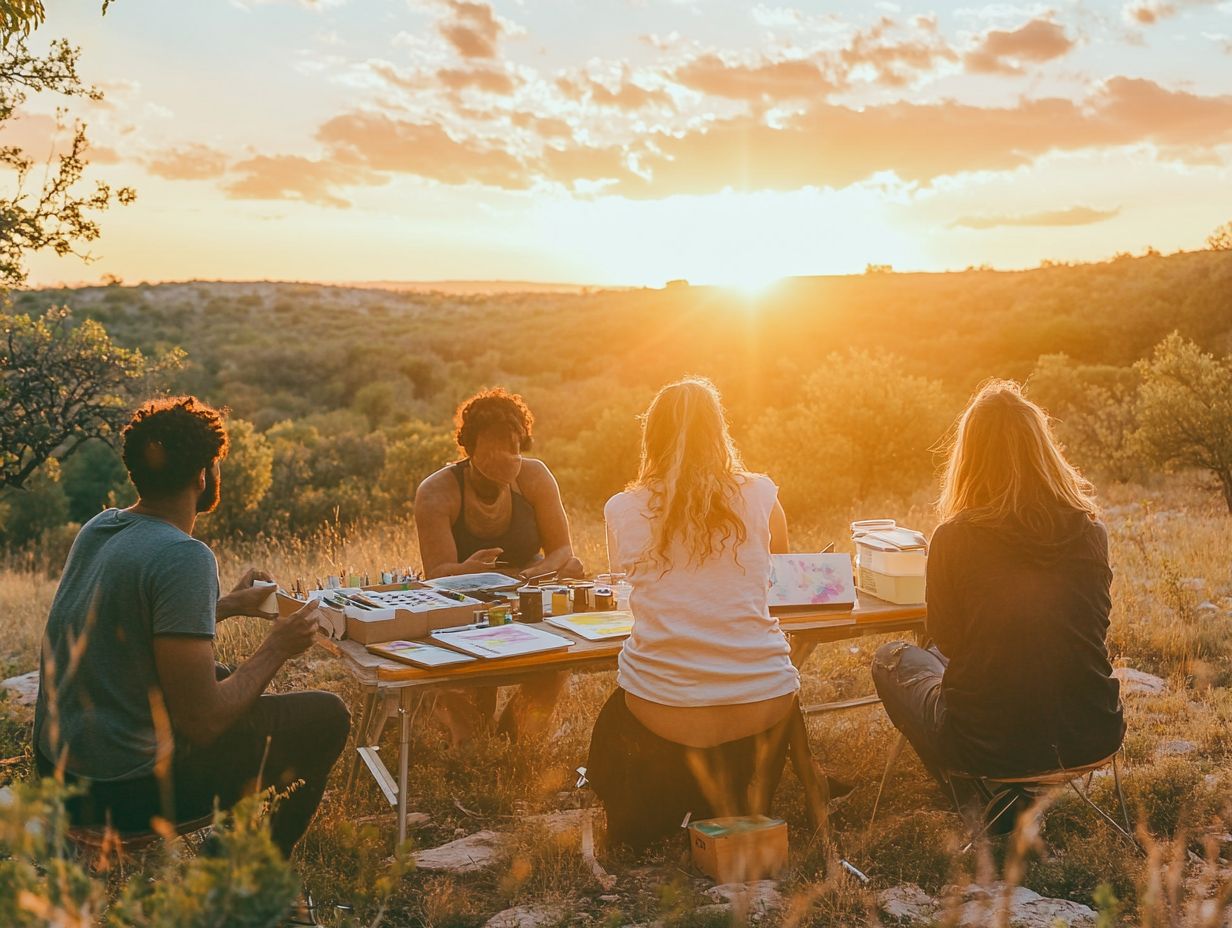 A group of artists enjoying a creative retreat