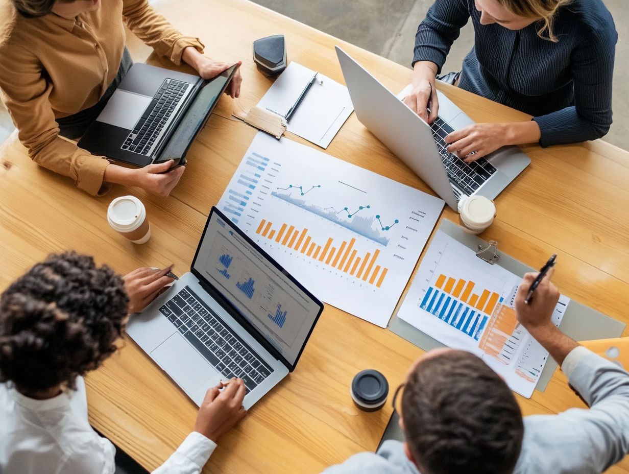 Visual representation of types of market trends